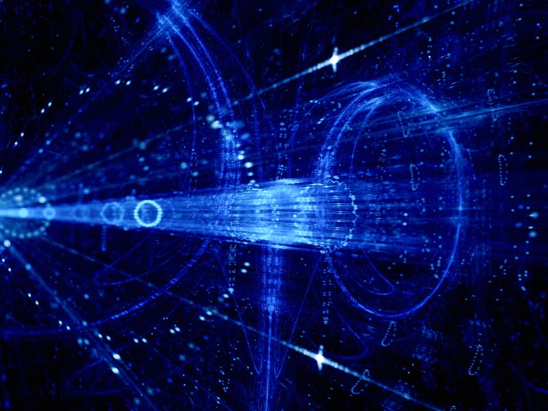 Blue glowing future technology