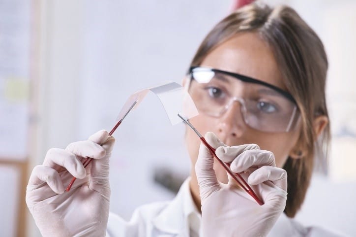 Scientist testing graphene