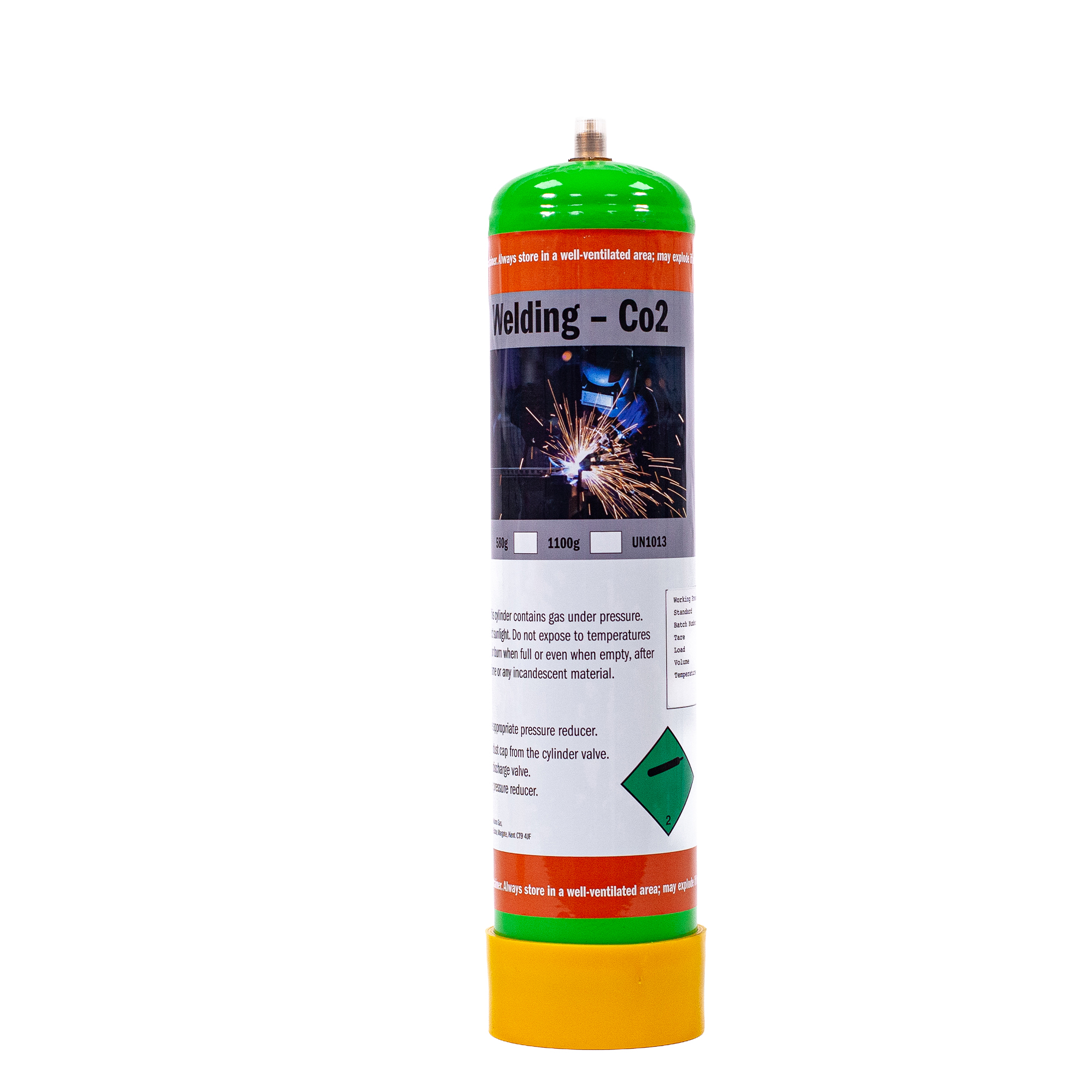 CO₂ Gas Bottle 580g for MIG Welding (M10×1 RH)